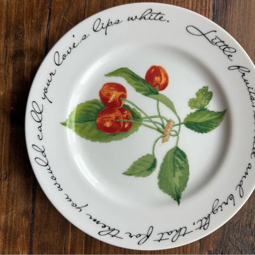 Set of 4 Decorative Wm. Sonoma Plates with different fruit Designs